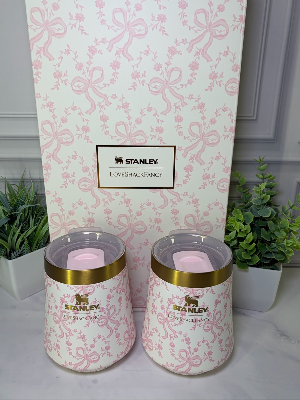 Stanley x LoveShackFancy Coquette Bow Chantilly Reserve Wine Tumbler Set of Two